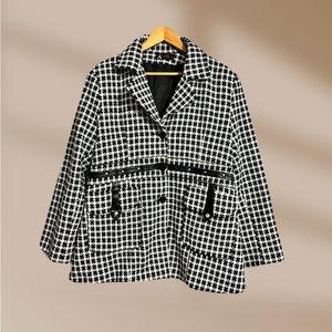 Vintage Gingham inspired double breasted winter coatigan size M